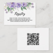 Elegant Floral Purple Bridal Shower エンクロージャーカード (正面/裏面)