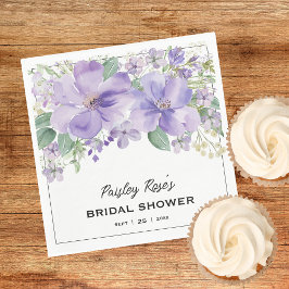 Elegant Floral Purple Bridal Shower スタンダードランチョンナプキン