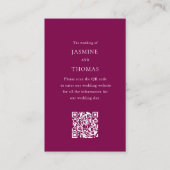 Elegant Floral QR Code Wedding Website Card 名刺 (正面)