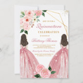 Elegant Floral Quinceañera Invitation 招待状 (正面)