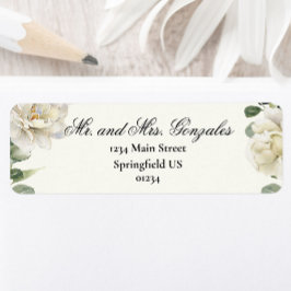 Elegant Floral Quinceanera Return Address ラベル