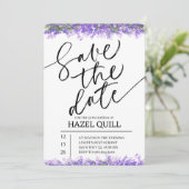 Elegant Floral Quinceañera Save the Date 招待状 (スタンド正面)