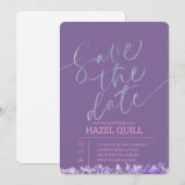Elegant Floral Quinceañera Save the Date 招待状 (正面/裏面)