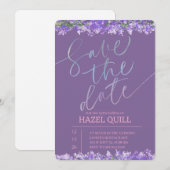 Elegant Floral Quinceañera Save the Date 招待状 (正面/裏面)
