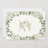Elegant Floral Quinceanera Save The Date Card セーブザデート (裏面)