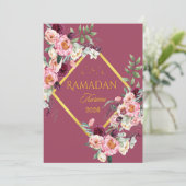 Elegant Floral Ramadan Kareem Greeting Card  招待状 (スタンド正面)