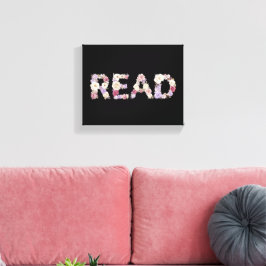 Elegant Floral READ Typography - Pastel Botanical  キャンバスプリント