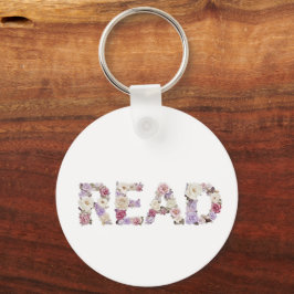 Elegant Floral READ Typography - Pastel Botanical  キーホルダー