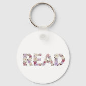 Elegant Floral READ Typography - Pastel Botanical キーホルダー (裏面)