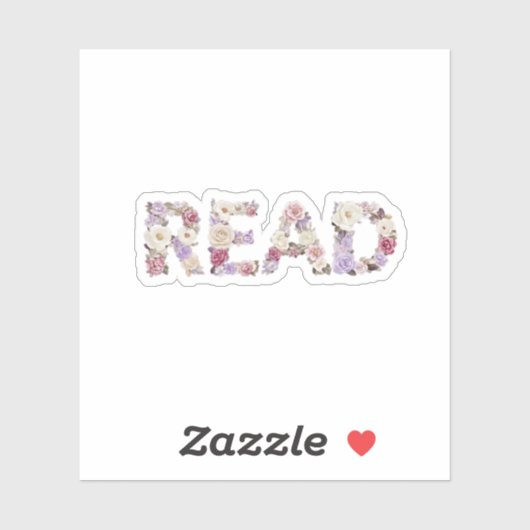 Elegant Floral READ Typography - Pastel Botanical  シール (シート)