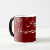 Elegant Floral Red Happy Valentine’s Day  モーフィングマグカップ (正面左)