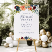Elegant Floral Rehearsal Dinner Welcome Sign ポスター