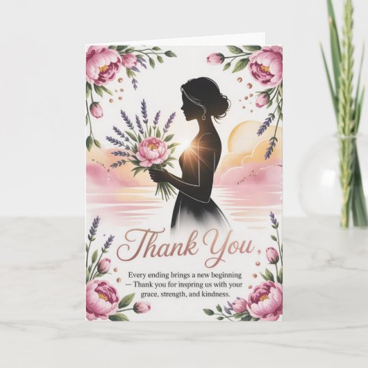 Elegant Floral Retirement Card for Woman カード (正面)