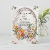 Elegant Floral Retirement Party Invitation | Soft  招待状 (スタンド正面)