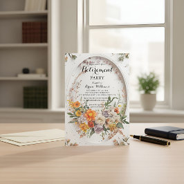 Elegant Floral Retirement Party Invitation | Soft  招待状