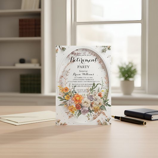 Elegant Floral Retirement Party Invitation | Soft  招待状