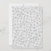 Elegant Floral Rose Black White Wedding 招待状 (裏面)