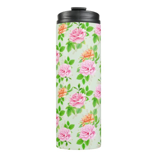 Elegant Floral Roses Green Leaves Pattern-23675 タンブラー (正面)