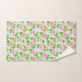 Elegant Floral Roses Green Leaves Pattern-23675 ハンドタオル (ハンドタオル)