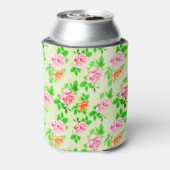 Elegant Floral Roses Green Leaves Pattern-23675 缶クーラー (缶裏面)