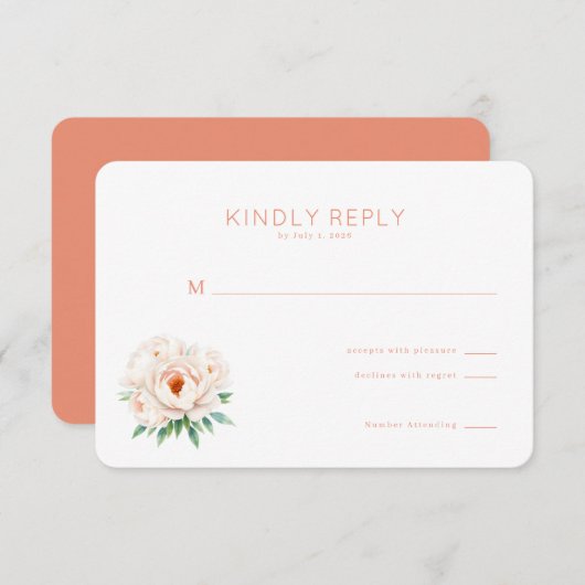 Elegant Floral RSVP Card (正面/裏面)