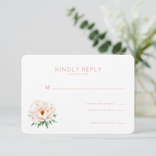 Elegant Floral RSVP Card (スタンド正面)