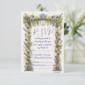 Elegant Floral RSVP Card 5x3.5 - Hand-Drawn Art (スタンド正面)