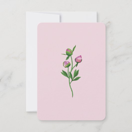 Elegant Floral RSVP Card in Soft Pink for Wedding  (裏面)