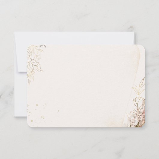 Elegant Floral RSVP Card | White Flowers & Gold  (裏面)