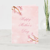 Elegant Floral Sakura Greeting for Mom カード (正面)