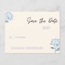 Elegant Floral Save the Date Card