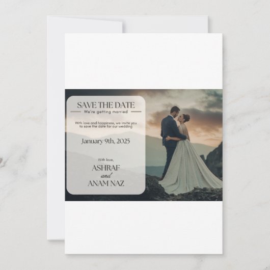 Elegant Floral Save the Date Card – Modern Wedding セーブザデート (正面)