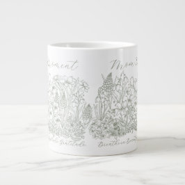 Elegant Floral Script Saying Boho Line Art  ジャンボコーヒーマグカップ