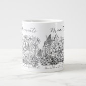Elegant Floral Script Saying Boho Line Art  ジャンボコーヒーマグカップ (正面)