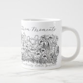 Elegant Floral Script Saying Boho Line Art  ジャンボコーヒーマグカップ (右)