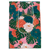 Elegant Floral Seamless Pattern | Tropical Flowers ミディアムペーパーバッグ (裏面)