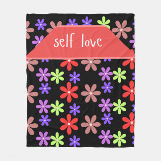 Elegant Floral Self Love Aesthetic Spiral Notebook フリースブランケット
