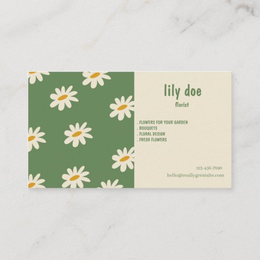 Elegant Floral Seller Business Card 名刺 (裏面)