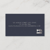 Elegant Floral Sewing Machine Seamstress or Tailor 名刺 (裏面)