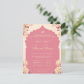 Elegant Floral Sikh Anand Karaj 招待状 (スタンド正面)