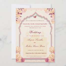 Elegant Floral Sikh Wedding | Punjabi Wedding 招待状