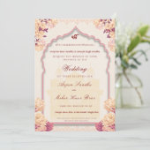 Elegant Floral Sikh Wedding | Punjabi Wedding 招待状 (スタンド正面)