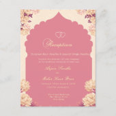 Elegant Floral Sikh wedding reception 招待状 (正面)