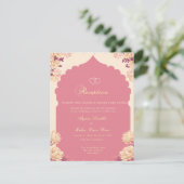 Elegant Floral Sikh wedding reception 招待状 (スタンド正面)