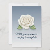 Elegant Floral Silver & Blue Wedding Invitation  招待状 (裏面)