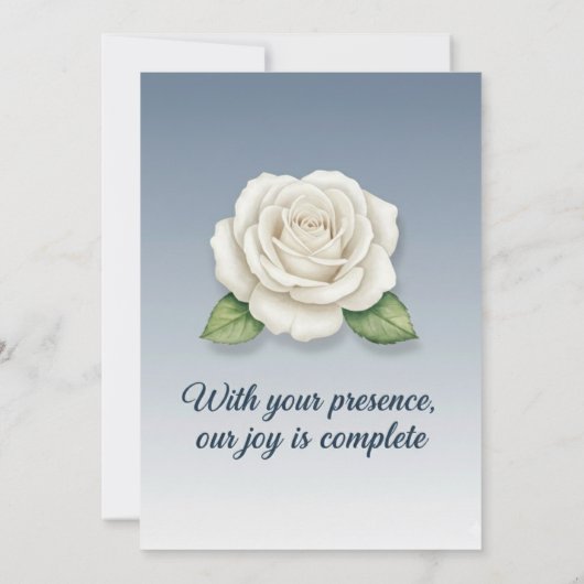 Elegant Floral Silver & Blue Wedding Invitation  招待状 (裏面)