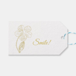 Elegant Floral Sketch Minimalist Smile Gift Tag ギフトタグ