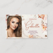 Elegant Floral Social Icon QR Code Photo Makeup 名刺 (正面)