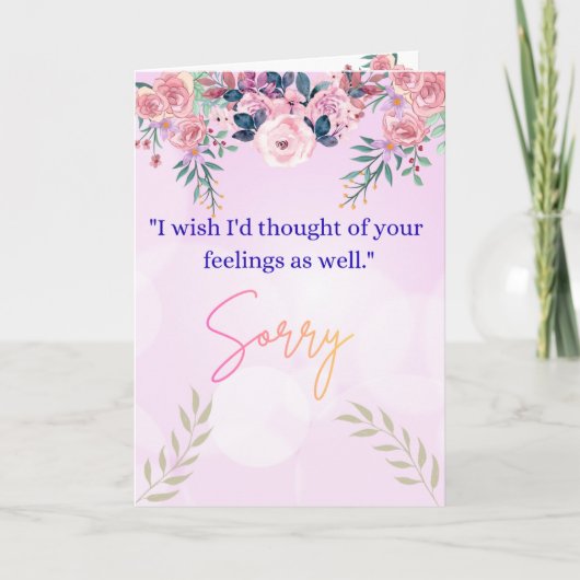 Elegant Floral Sorry Greeting Card with Heartfelt  カード (正面)