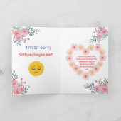 Elegant Floral Sorry Greeting Card with Heartfelt  カード (内部)